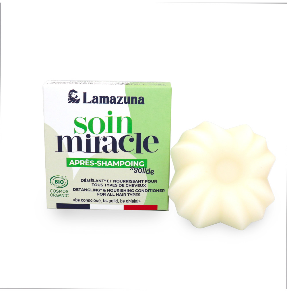 Après-shampoing solide - Soin miracle démélant &amp; nourrissant Agrumes 74 ml - Lamazuna