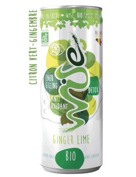 Wise Citron Vert &amp; Gingembre - Energy Drink Detox - 33 cl - Wise