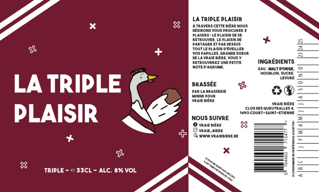 La Triple Plaisir - 33 cl - La Vraie Bière