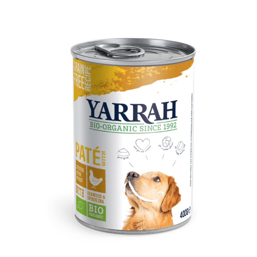 Dog terrine poule au spirulina &amp; algues - 400gr - Yarrah