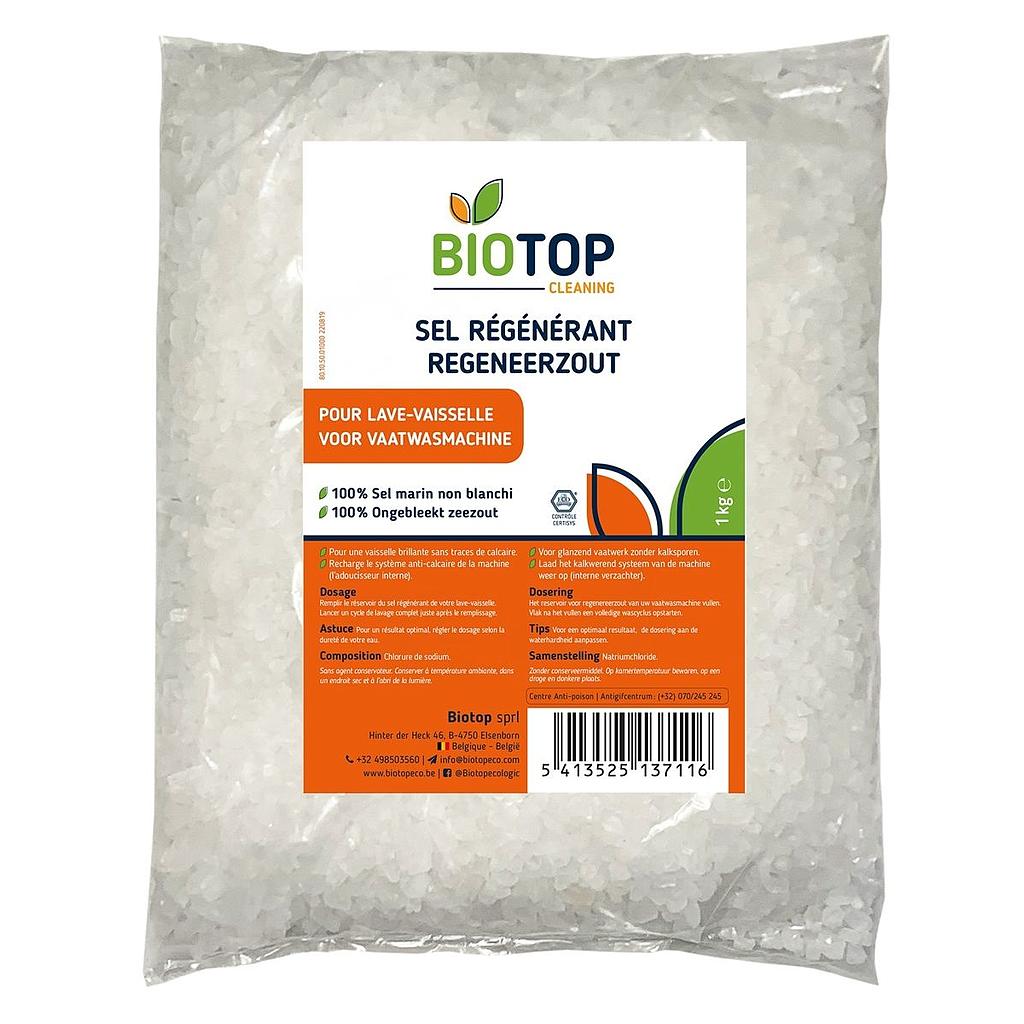 Sel pour LAVE VAISSELLE régénérant au sel marin - 1 kg - BioTop
