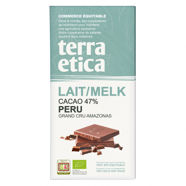 Tablette chocolat au lait - 100 gr - Terra Etica