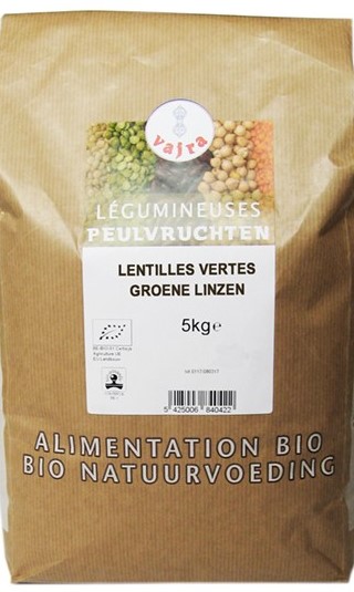 Lentilles vertes Belges - 5kg - Vajra