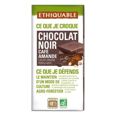 Chocolat Noir Café Amande - 100g - Ethiquable