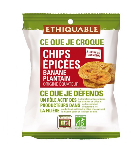 Chips banane plantain épicées - 85g - Ethiquable